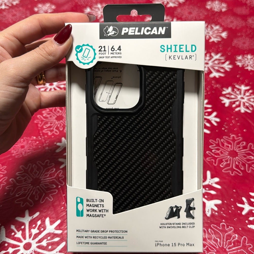 Pelican phone case for iPhone 15 Pro Max built-in magnets work with MagSafe